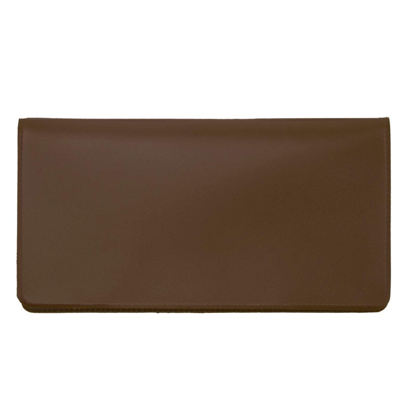 CAROUSELCHECKS Light Brown Vinyl Checkbook Cover, Top Tear Personal Vinyl Checkbook Cover - Image 5